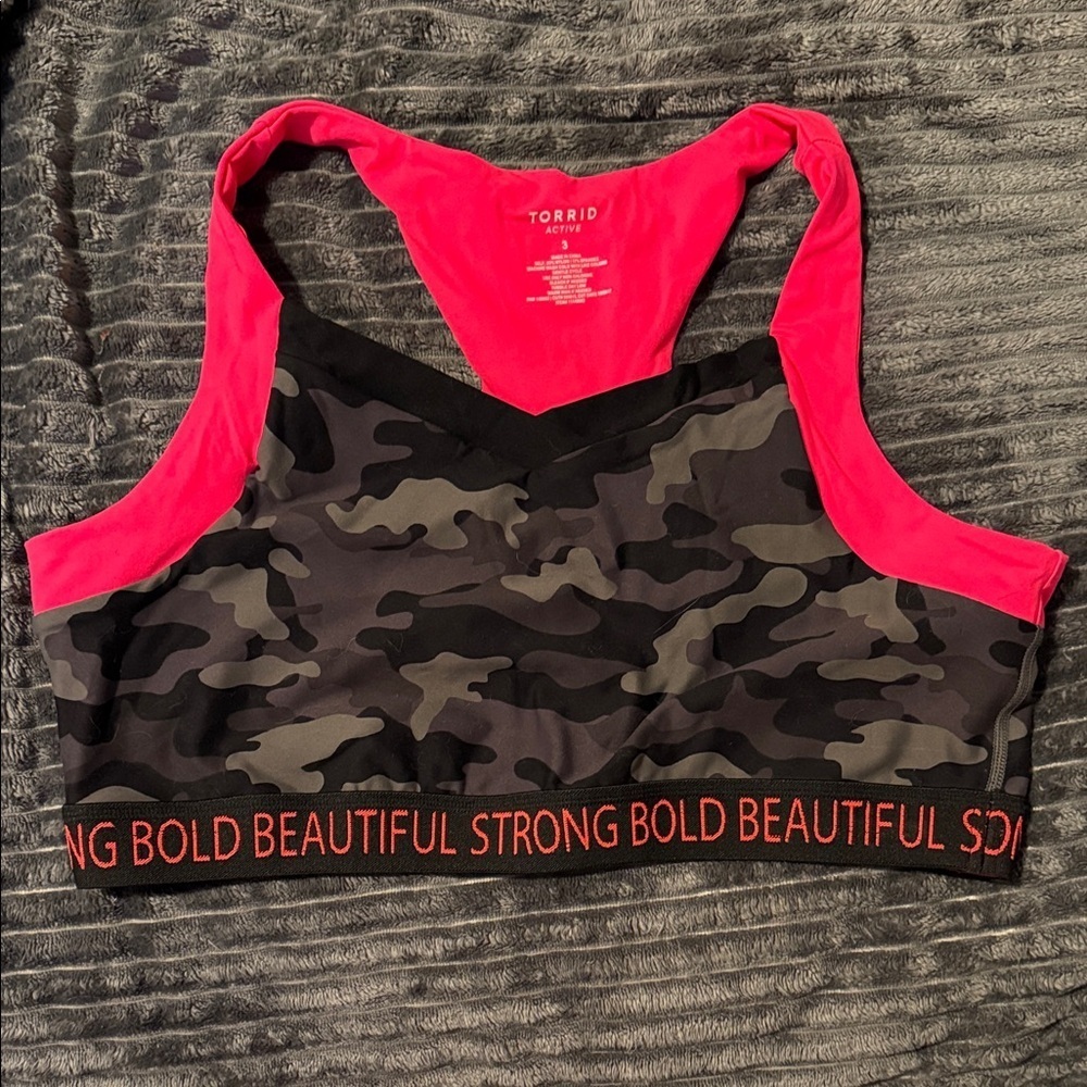 Torrid Camouflage Sports Bra - Black and Pink I120
